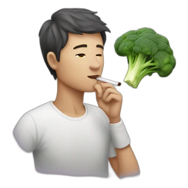 Person Smoking, love heart broccoli  sticker
