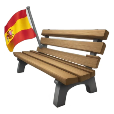 Bench with flag of Spain sticker