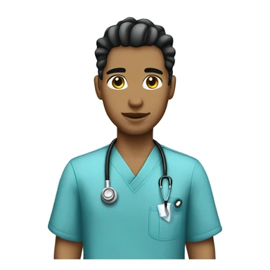 light skin emo male with braids nurse scrubs  sticker