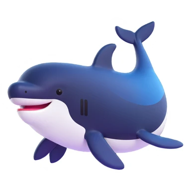 orca in a modern 3D emoji look sticker