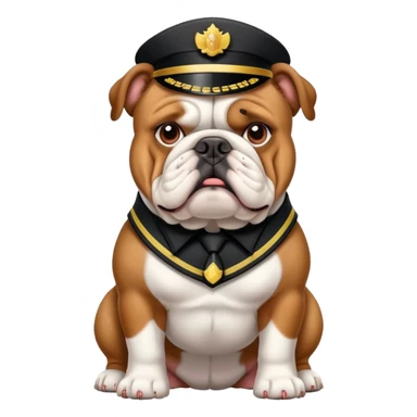 english bulldog as a security guard sticker