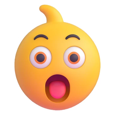 Shocked emoji in 3D style with a surprised expression, variant 5, no background, transparent background. sticker