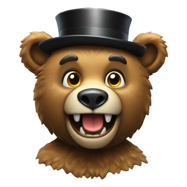 Animatronic bear with tophat sticker