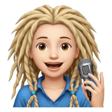 iamgen de chica con rastas cantando sticker