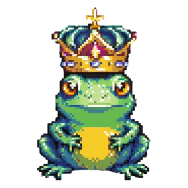 frog wearing a crown sticker