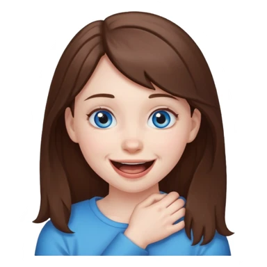 Girl smiling choking herself sticker