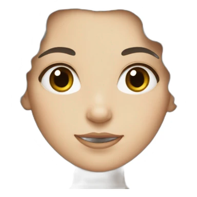 White girl with frizzy long black hair sticker