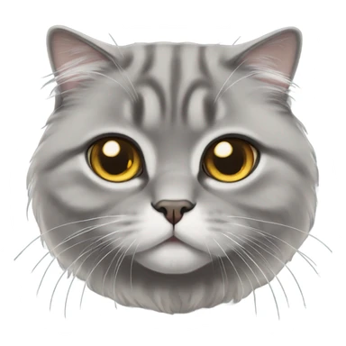 gray scottish fold long-hair cat sticker