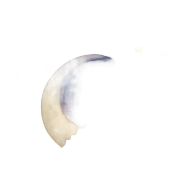 Moon, with stars and clouds, over top of a mountain  sticker