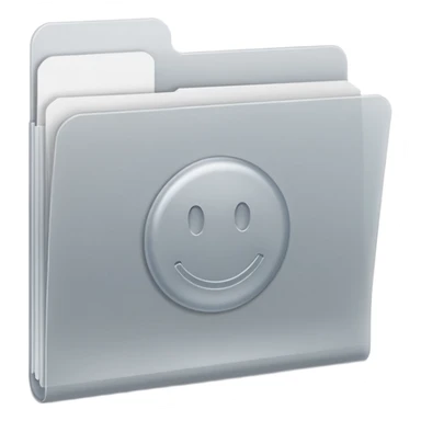A **minimal emoji-style icon** of a frosted light-gray plastic folder, rectangular with **rounded corner*, **elastic string closure with a circular button** at the center, slightly translucent surface, clean flat front, subtle soft shading, and a **simple tax/forms symbol** 
 sticker