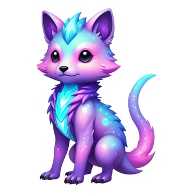 Epic Edgy Cute Colorful Vibrant Sparkly  shiny Pastel Nebula Modern Vernid-Protogen-creature-animal, full body sticker