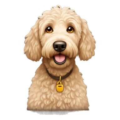 old golden doodle with brown eyes sticker