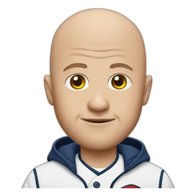 Bald man Makes a cards fan sticker
