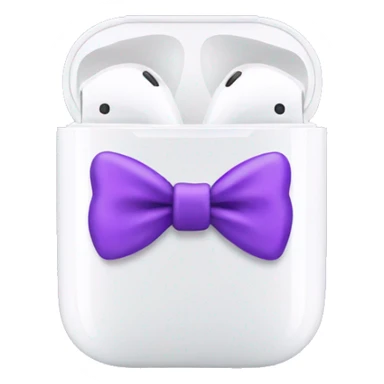 AirPods with purple bows sticker