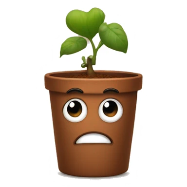 brown pot with heart eyes sticker