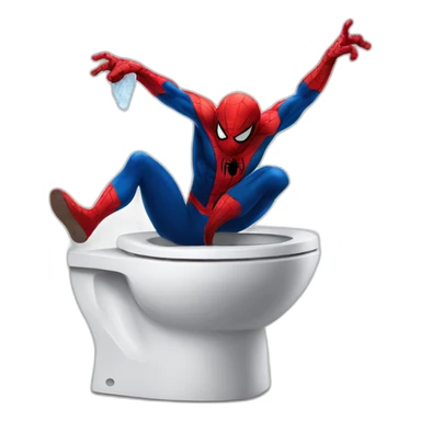 Spiderman on the toilet sticker