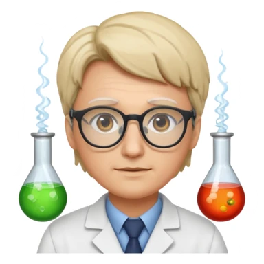 a scientist wearing glasses sticker
