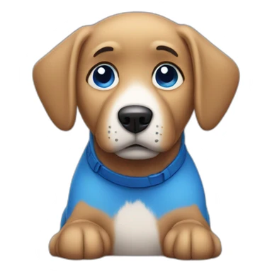 Blue dog sad sticker