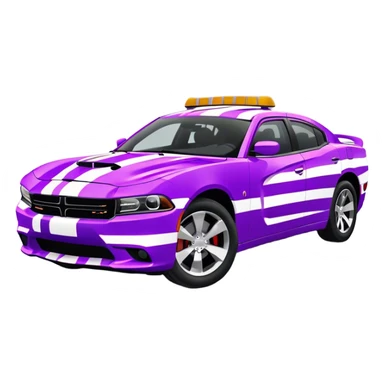 Zebra driving a purple dodge Charger  sticker