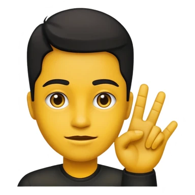 Emojic desatasco mesías en amarillo y negro mano arriba sticker