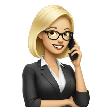 Elegant Blonde woman wearing glasses calling on cell phone sticker
