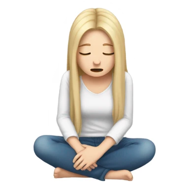  White girl ashamed of herself of hiding face in hands sticker