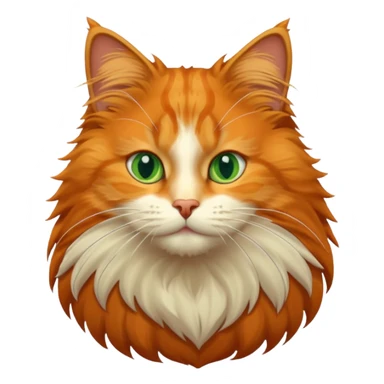 orange Norwegian forest cat, playful pose, big green eyes sticker