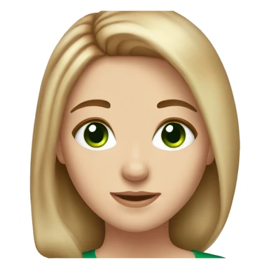 Beautiful white girl with light brown hair and vibrant deep green eyes sticker