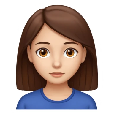 girl with straight brown hair and brown eyes sticker