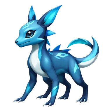 Colorful Dark Shiny Exotic Salandit-Aurorus-Glaceon-Fakémon-hybrid-creature (full body)  sticker