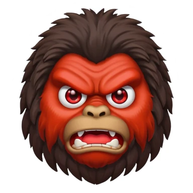 Create a scary emoji of Bigfoot sticker