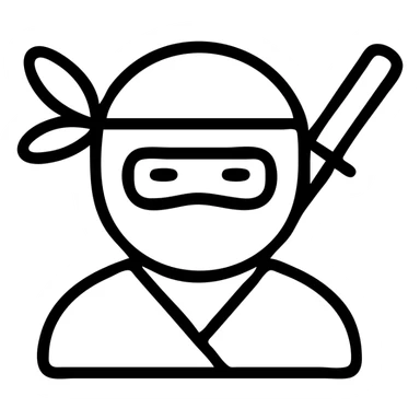 ninja icon with mask and sword sticker