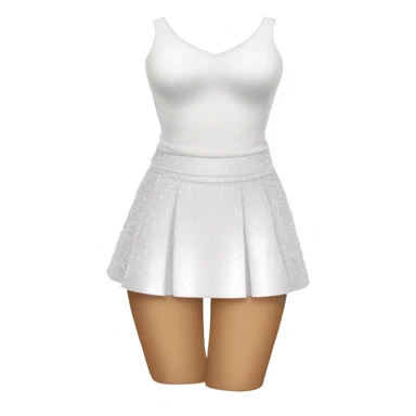 White glitter skirt sticker