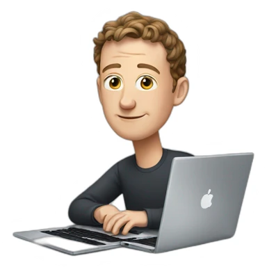 zuckerberg working on his laptop  sticker