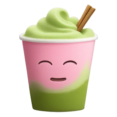 Matcha with pink foam sticker