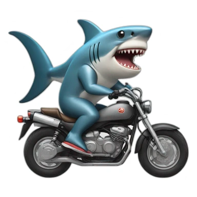 Shark riding a motorcycle sticker