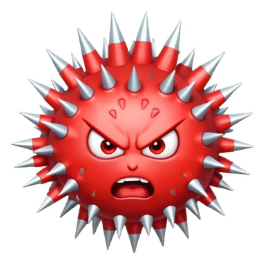 angry virus with many spike sticker