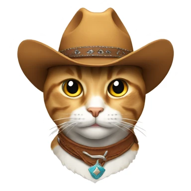 Cat with cowboy hat sticker