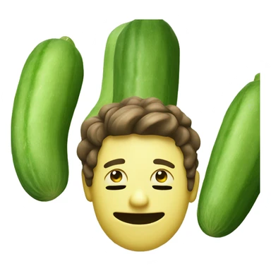 Smiley relaxing wearing cucumbers sticker