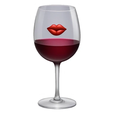 Glass of wine with a kiss  sticker