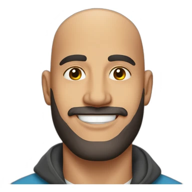 bald tunisian man in his 40 with a small beard and he smiling sticker
