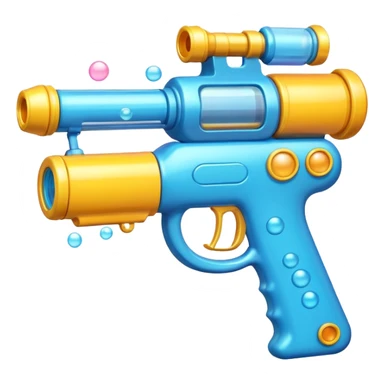foam blaster gun object icon, shoots bubbles and foam, glossy plastic, colorful design, 3D cartoon, mobile game icon style, centered, clean background, soft shadow, no text, no watermark
 sticker