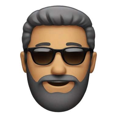 smiling man with round beard and sunglasses sticker