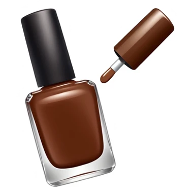 main en train d'être vernis avec du vernis marron sticker