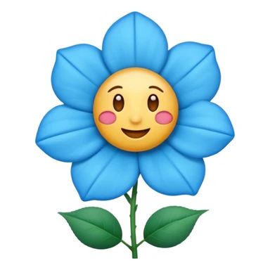 Um emoji de rosa azul sticker