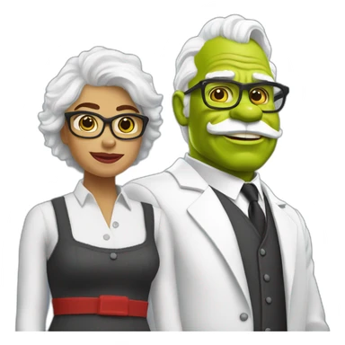 shrek loves colonel sanders sticker