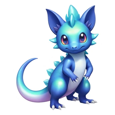 Rainbow crystalic Shiny pastel Salandit-Meowstic-Noibat-Fakémon-hybrid-creature (full body)  sticker