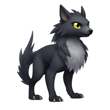 Cute cool edgy fantasy dark-themed animal hybrid Fakemon full body sticker