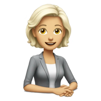 2 women, an older woman grey hair and a younger woman blonde hair sitting talking job interview semi casual sticker