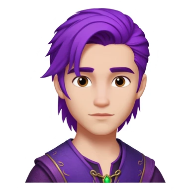 Mal from Disney's Descendants with purple hair sticker